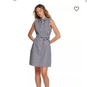 Tommy‎ Hilfiger Gingham Sleeveless Shirt Dress -size 6